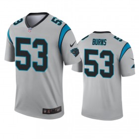 Maillot Carolina Panthers Brian Burns 53 Silver Inverted Legend - Homme